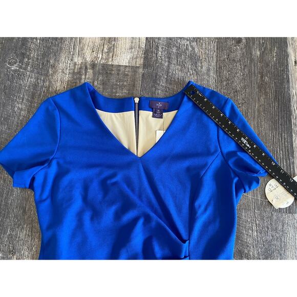 NYDJ Womens Size 10 Slimming Dress NEW Blue Office Career Work Wedding Party - Picture 11 of 14